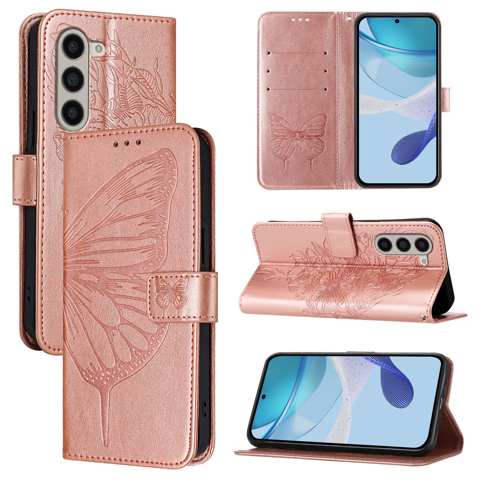 YB Imprinting Series-4 For Samsung Galaxy Z Fold6 5G Case Wallet Leather Phone Cover with Hand Strap - Rose Gold YB Imprinting Series-4 For Samsung Galaxy Z Fold6 5G Case Wallet Leather Phone Cover with Hand Strap - Rose Gold